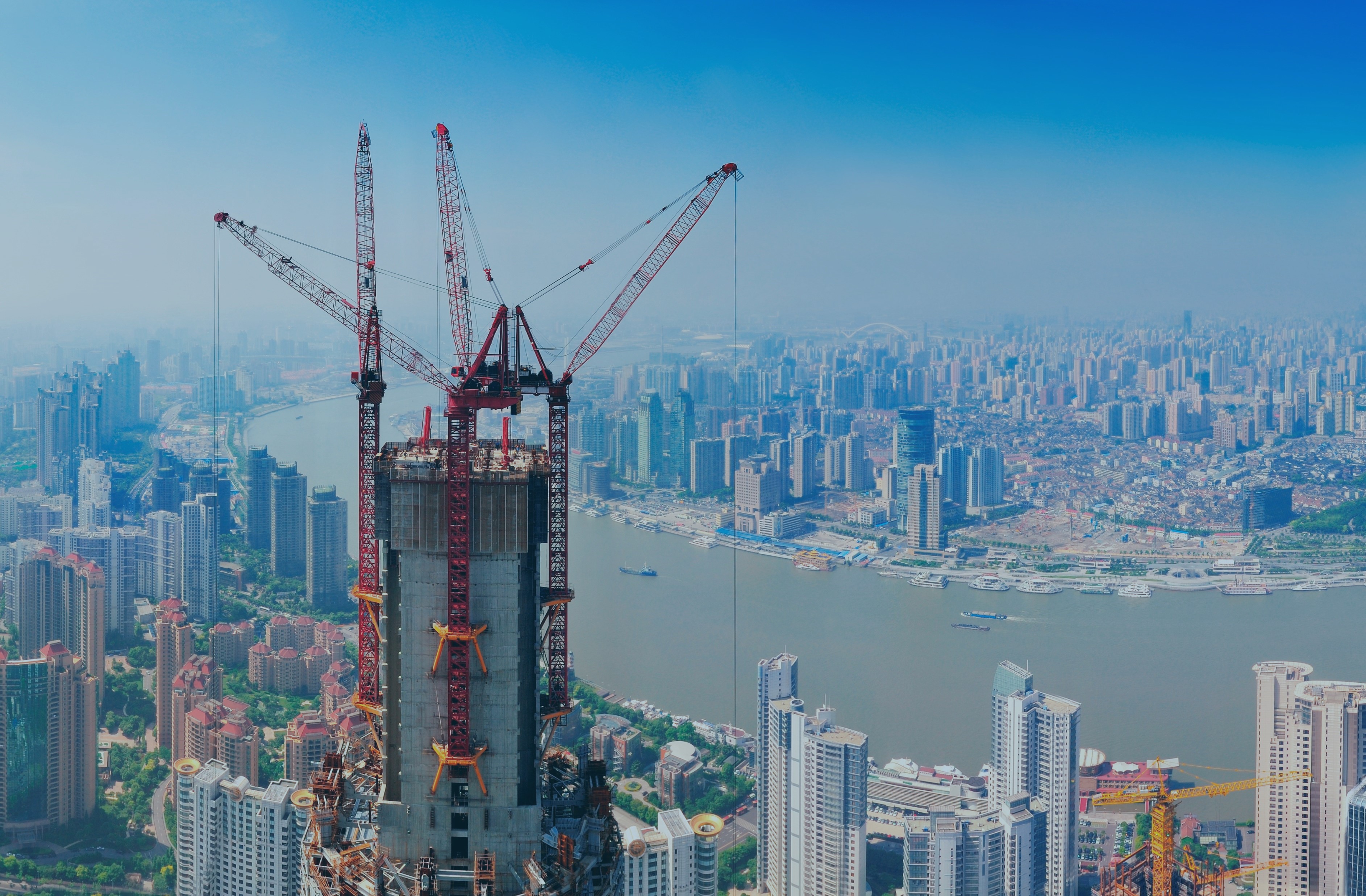 vista aérea de arranha céu em construção