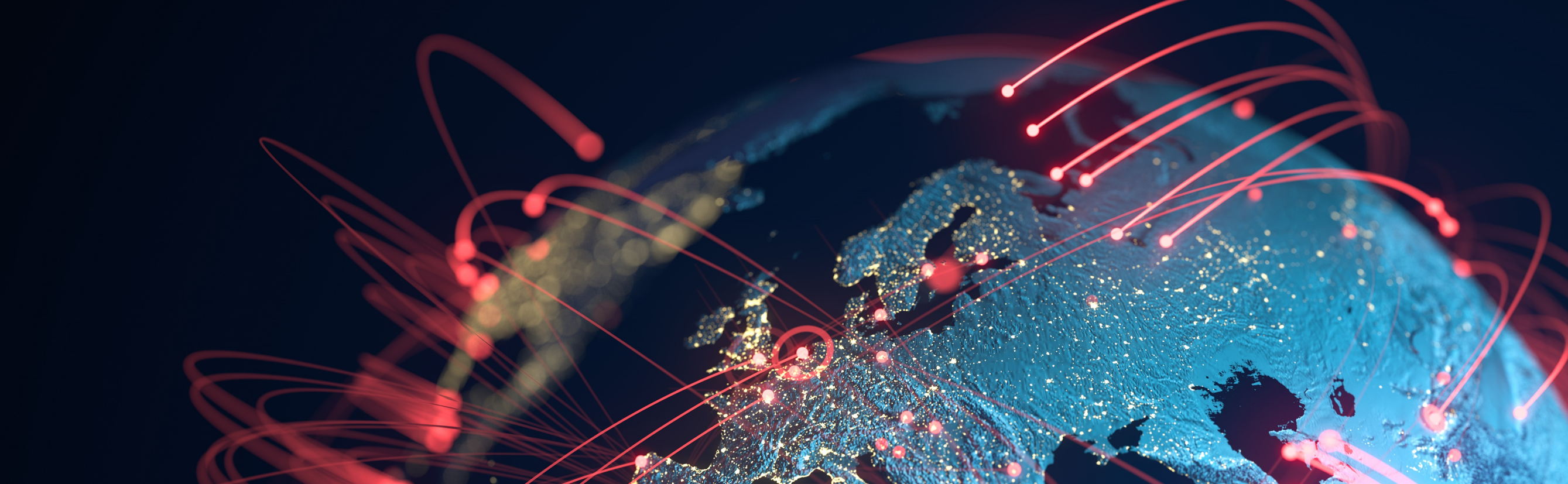 Planeta terra com conexões ao redor